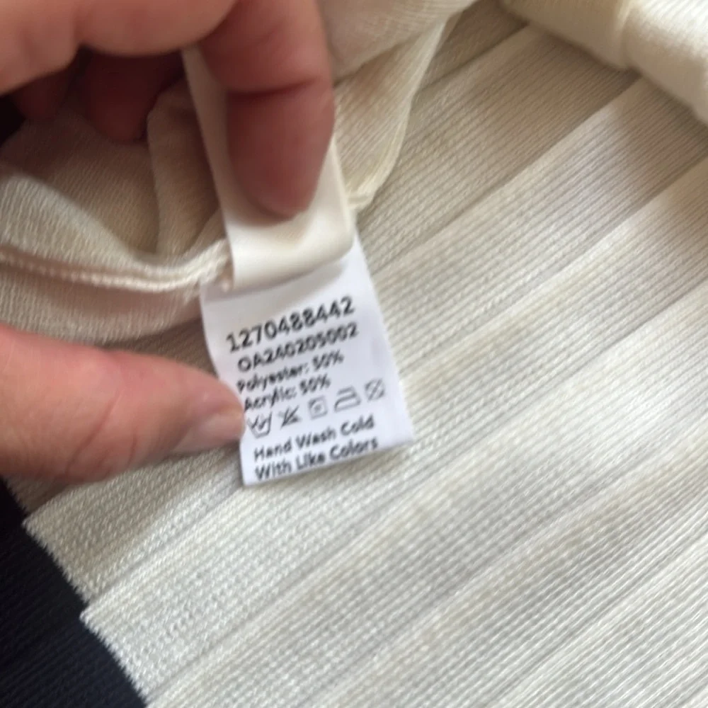 EUC Women's Commense Size XS Contrast Trim Mini Skirt Set Cream White Black - Picture 8 of 9